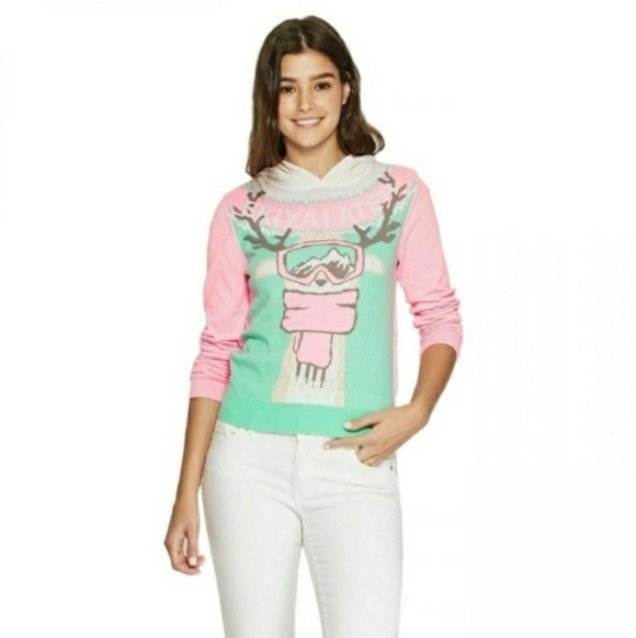 Well Worn Tops - WELL WORN Holiday Sweater Women's Llama Hoodie. Size L